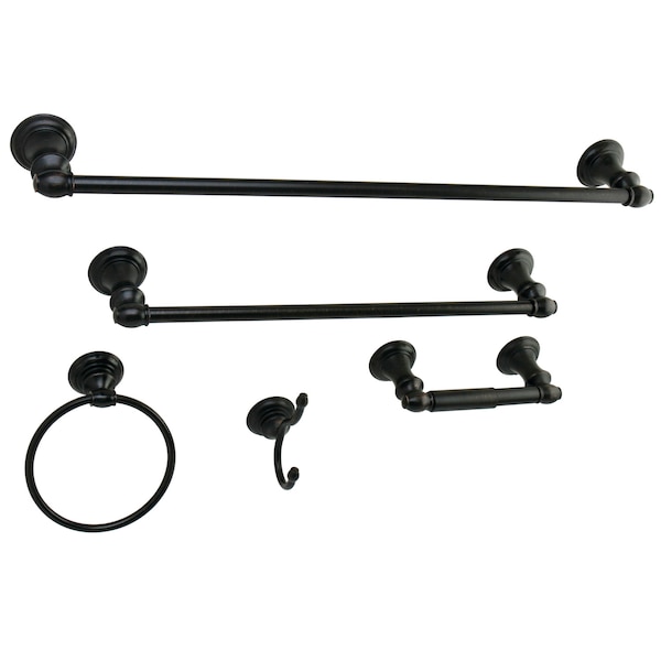 Kingston Brass 5-Piece Bathroom Accessories Set, Oil Rubbed Bronze BAHK2612478ORB - main